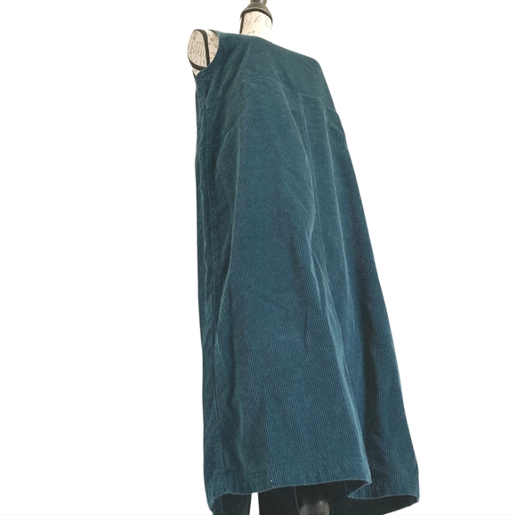Vtg LL Bean Corduroy Jumper Blue dress Size 8 petite overall Cottage 90s Modest - Picture 4 of 11